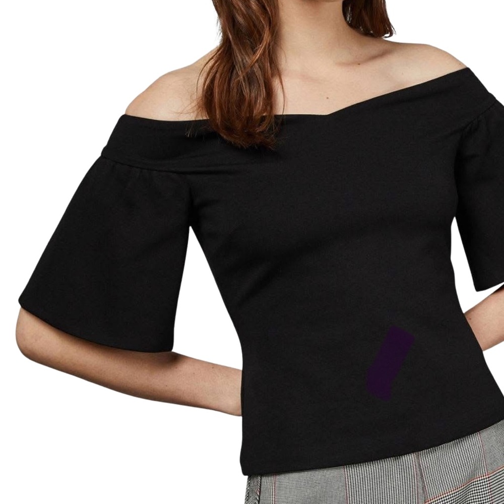 Ted Baker London Gianori Black Off-Shoulder Top size 6